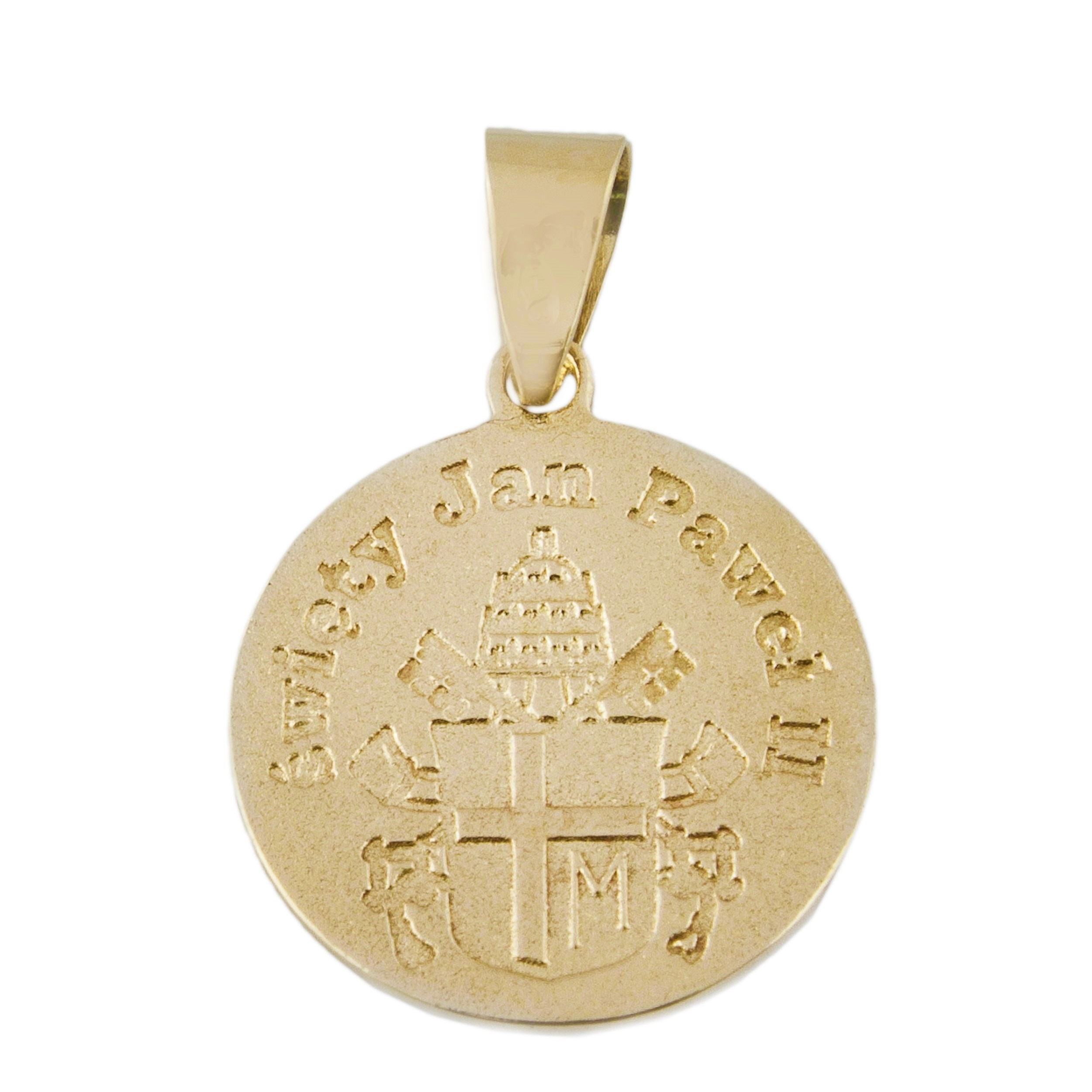 Złoty medalik św. Jan Paweł II - 2,170 g - obrazek 2