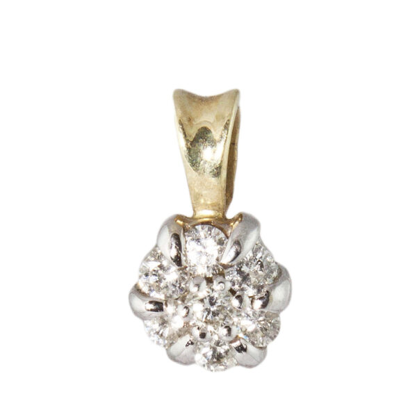 Złota zawieszka kwiat z brylantami - 0,28 ct