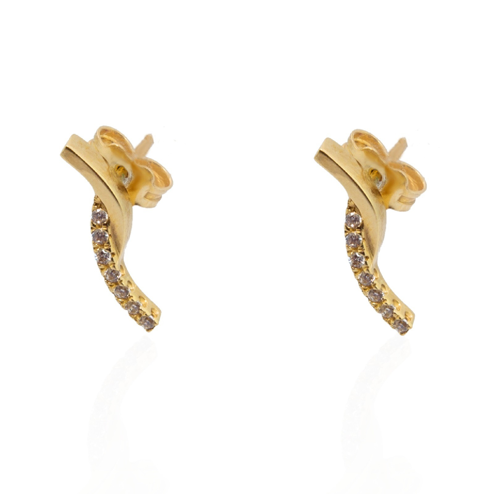 Delikatne złote kolczyki z cyrkoniami - 1,800 g