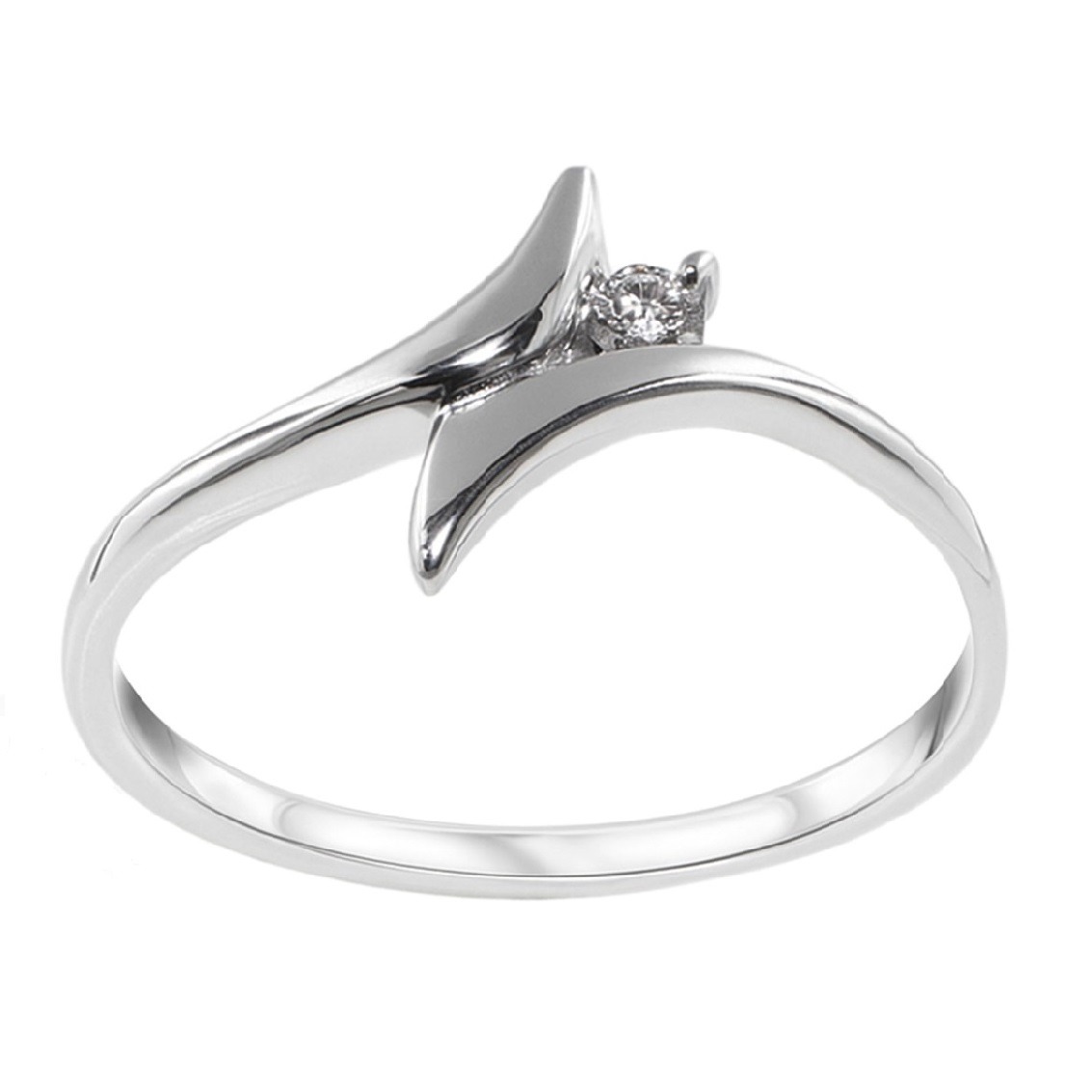 IMPERIAL- Złoty zaręczynowy pierścionek z brylantem - 0,08 ct