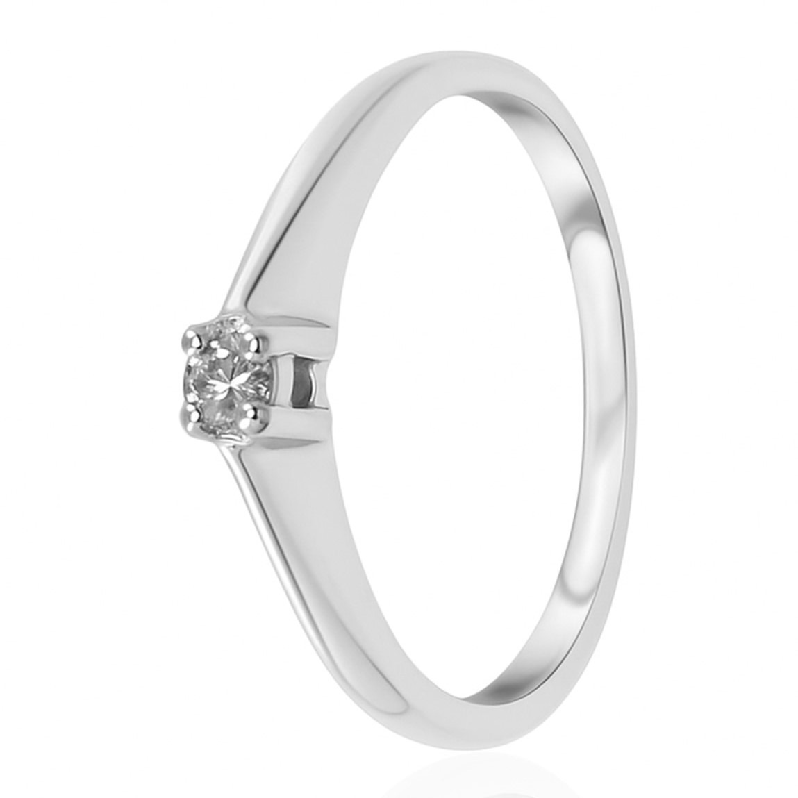 IMPERIAL- Złoty zaręczynowy pierścionek z brylantem - 0,065 ct - obrazek 2