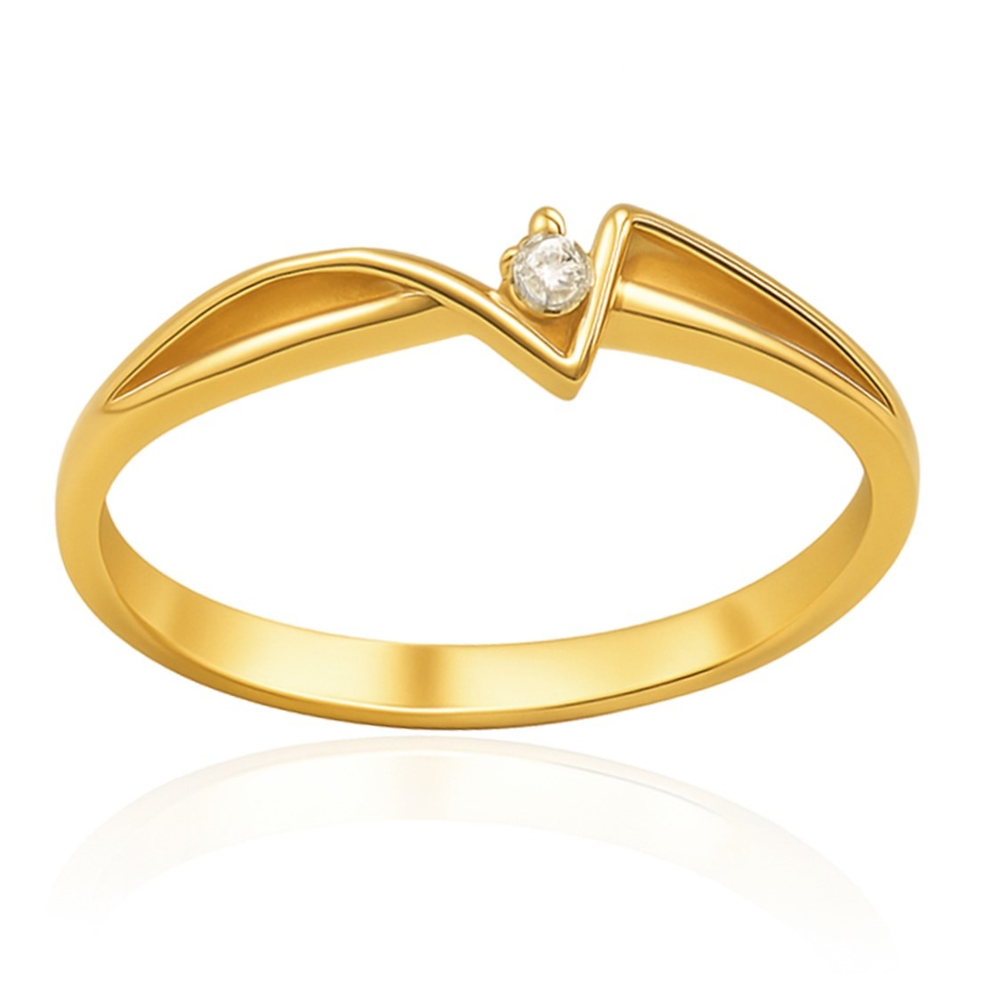 IMPERIAL- Złoty zaręczynowy pierścionek z brylantem - 0,02 ct