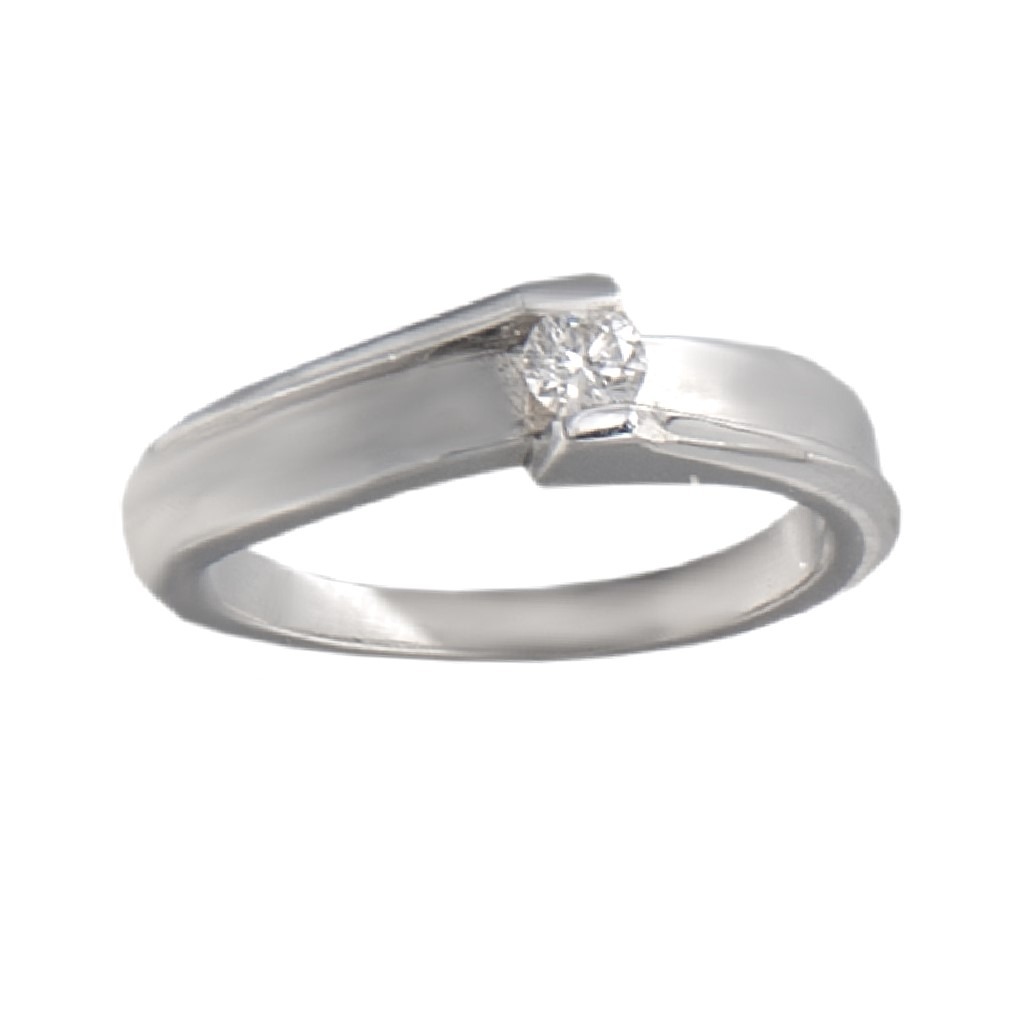 Złoty zaręczynowy pierścionek z brylantem 0,10 ct