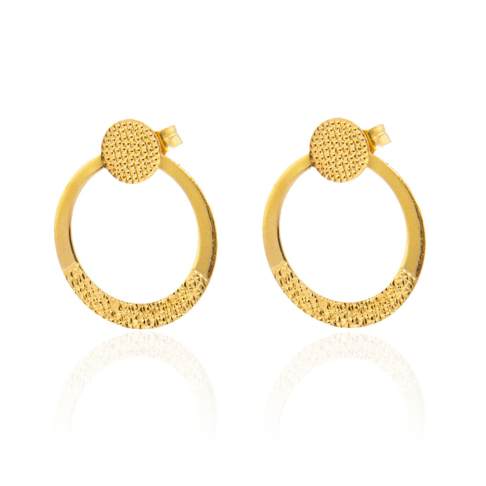 Złote niepowtarzalne kolczyki - 1,420 g