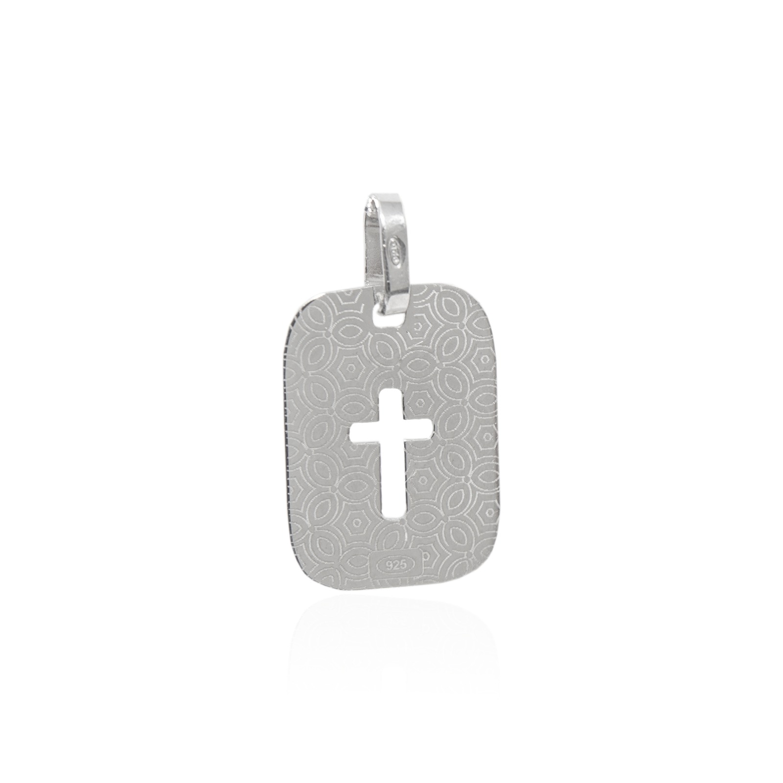 KOMUNIA ŚWIĘTA Srebrny komplet łańcuszek z blaszką z modlitwą - obrazek 2