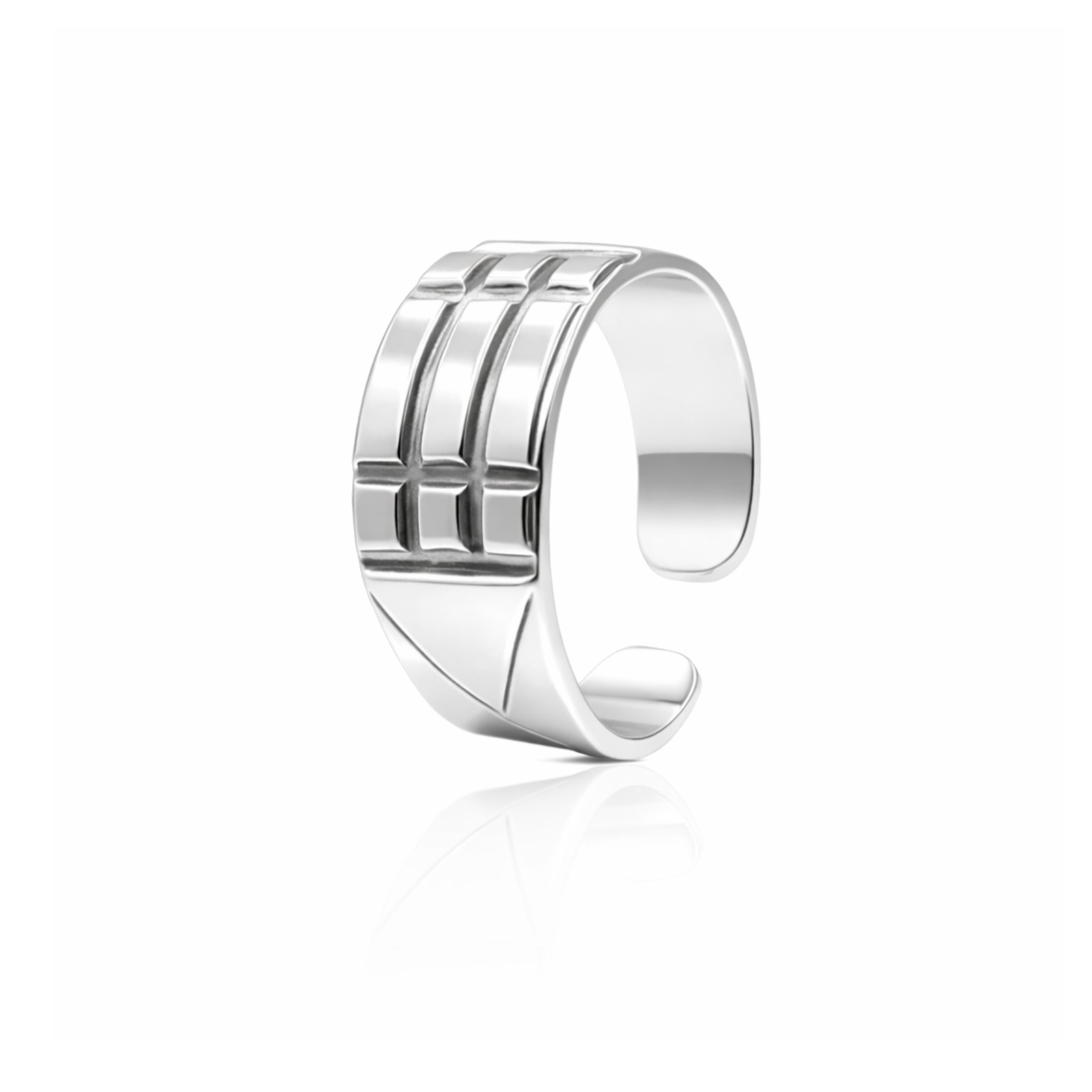 Srebrny oksydowany pierścień atlantów - obrazek 2