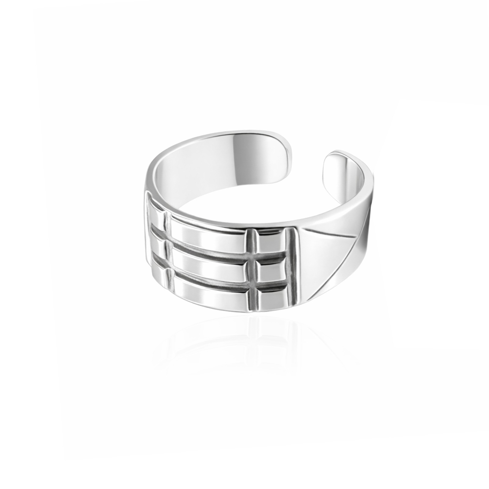 Srebrny oksydowany pierścień atlantów