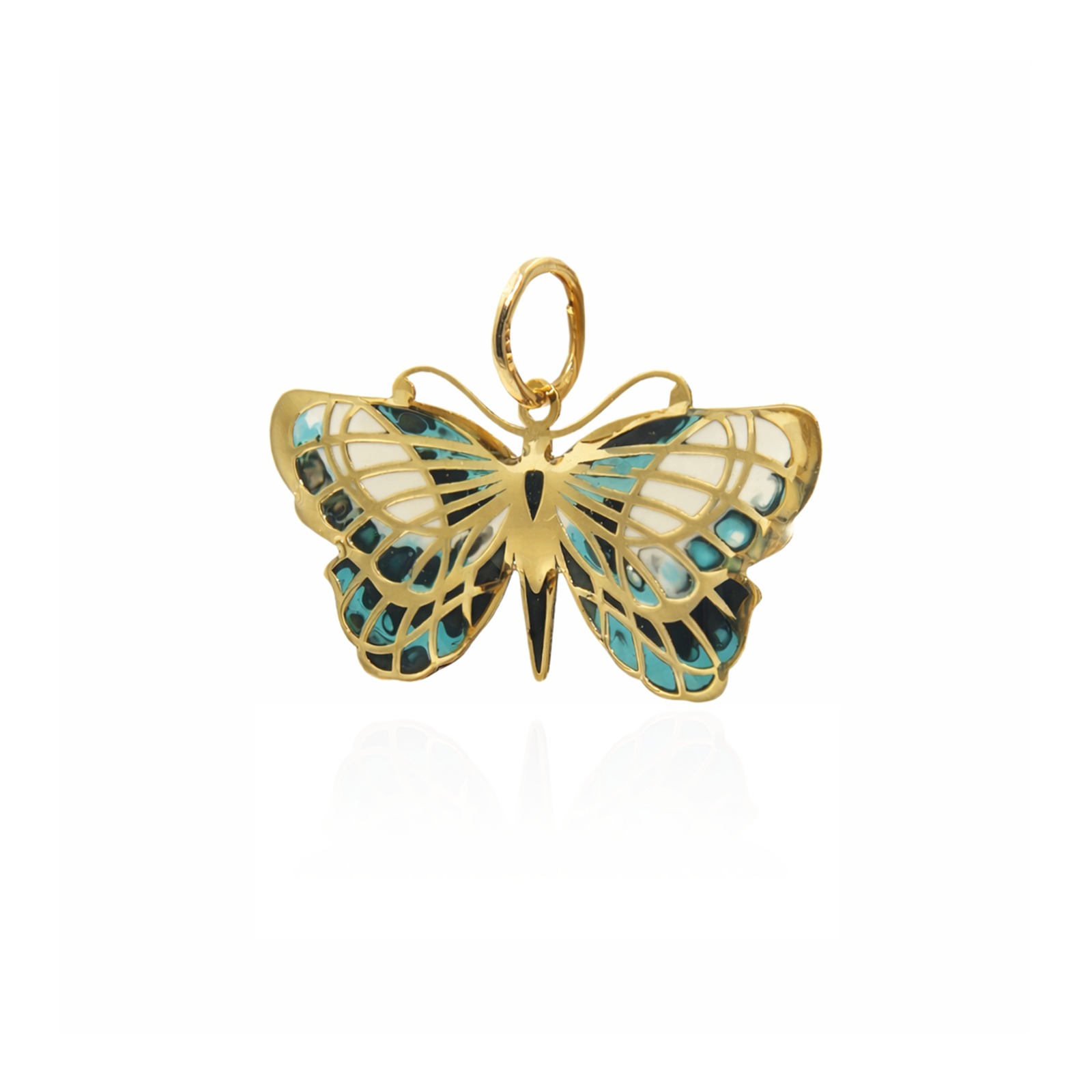 Złoty wisiorek motyl z masą jubilerską - 0,950 g